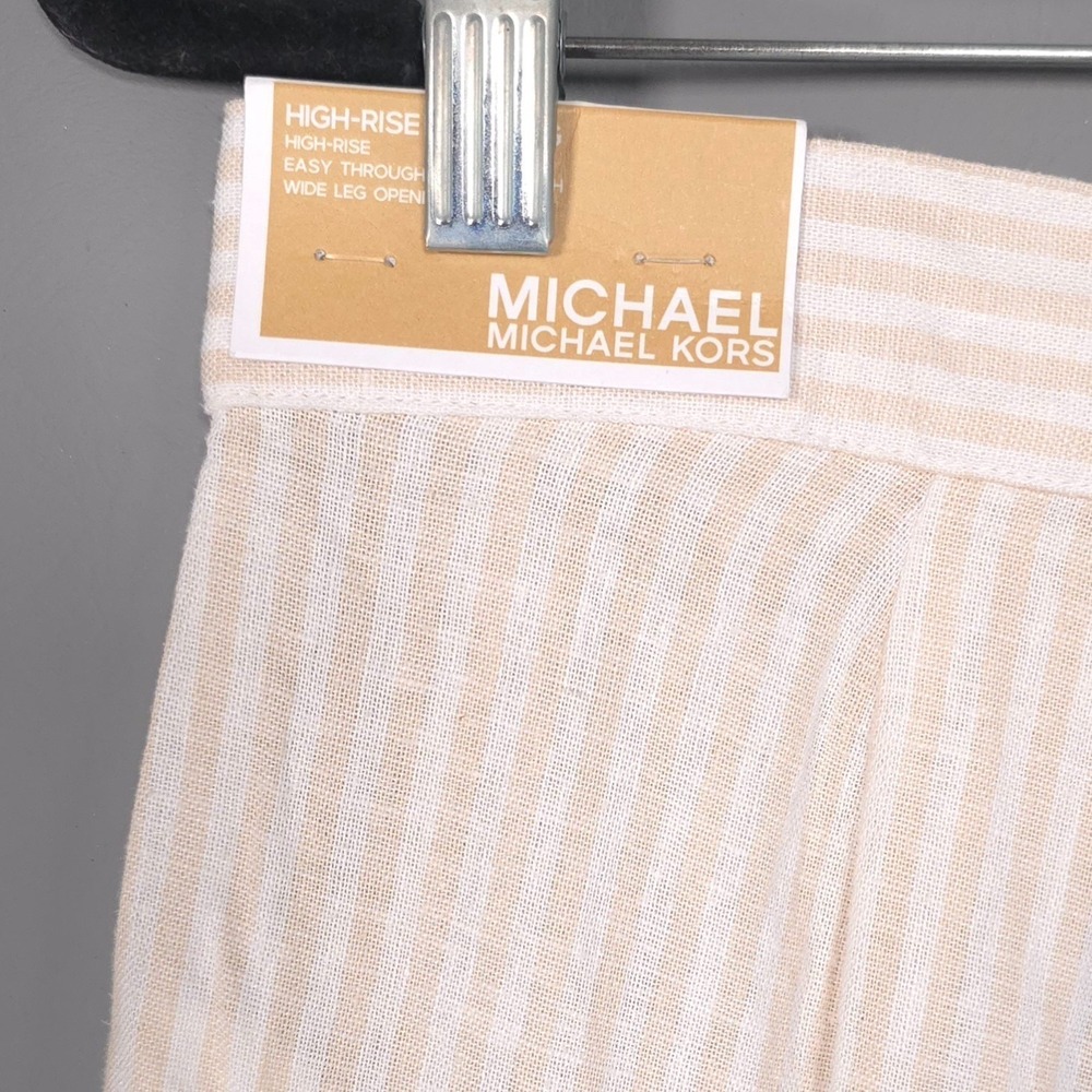 MICHAEL KORS Womens New Pants High Rise Wide Leg 4 Linen Blend Resort QS630ZQKUB - Picture 9 of 11